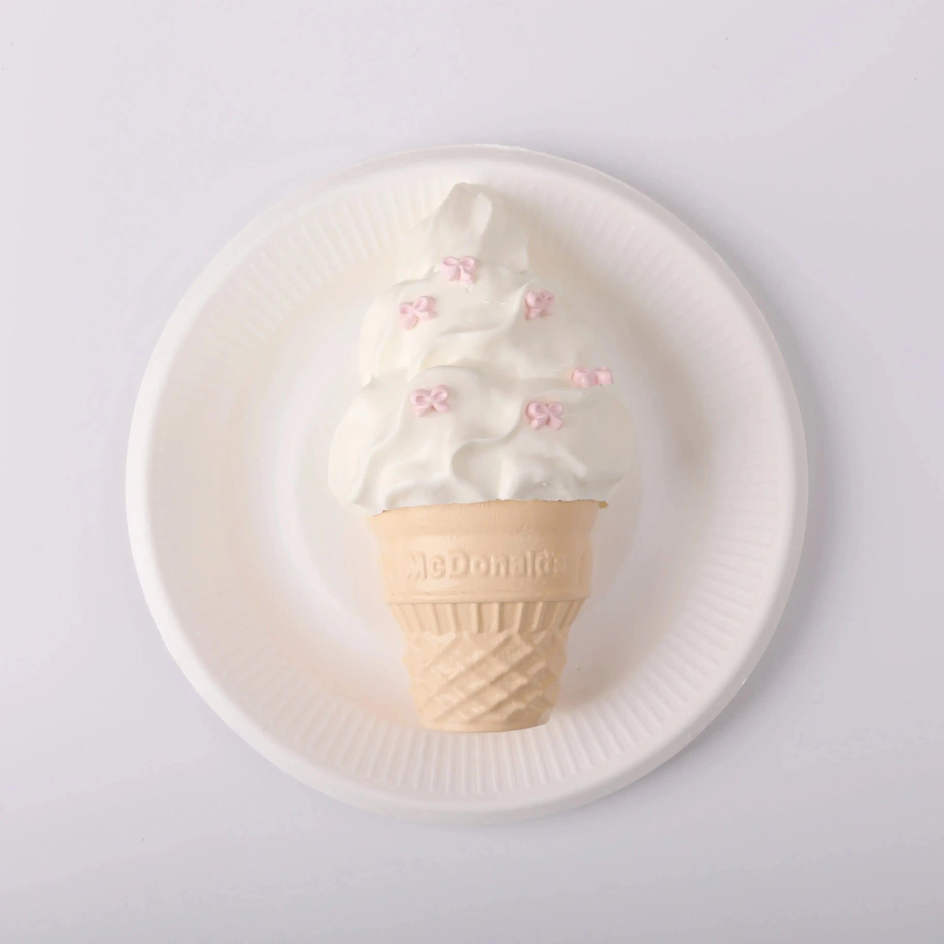 front view of Creamy Tree Vanilla Ice Cream Cone Squishy Toy