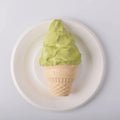 front view of Creamy Tree Matcha Ice Cream Cone Squishy Toy