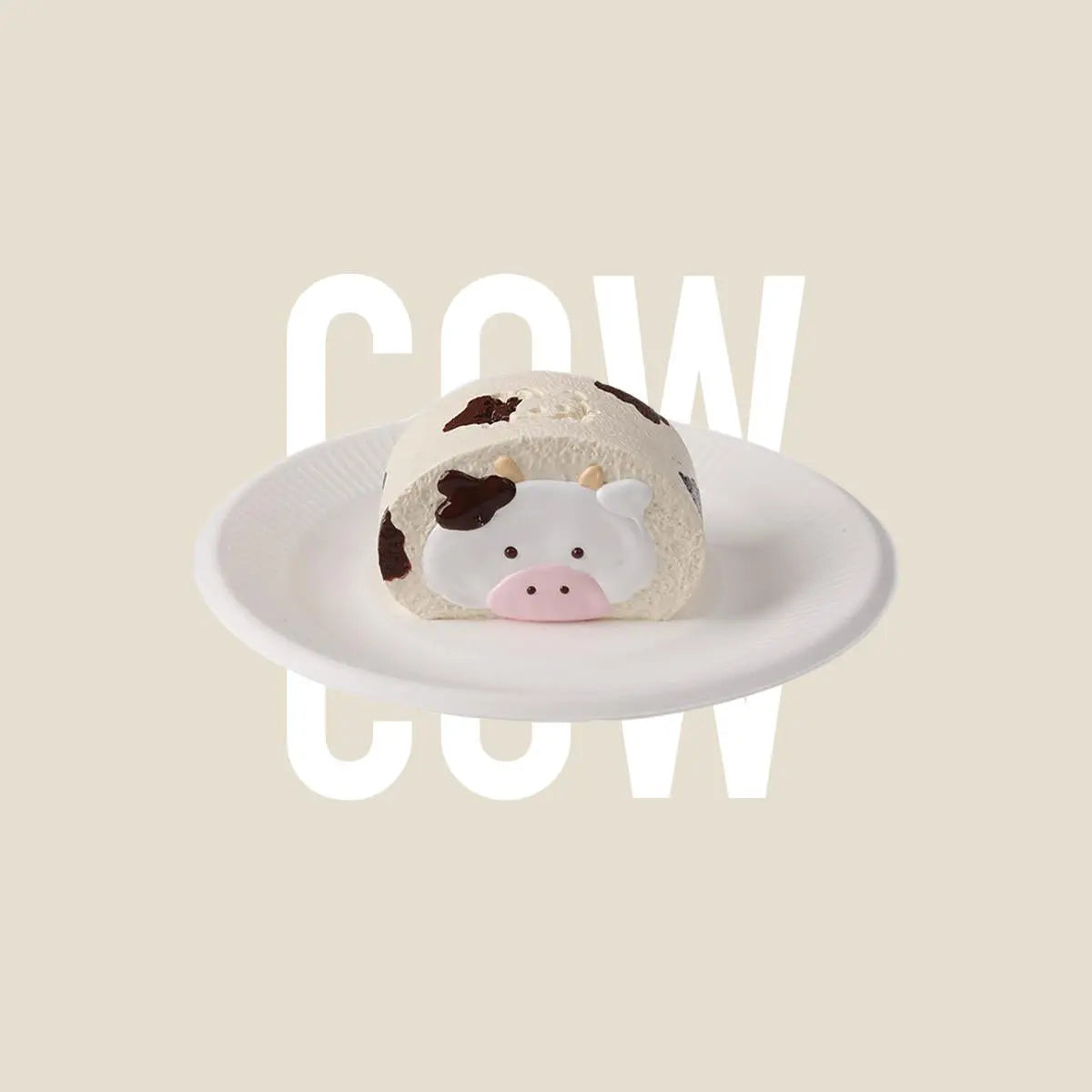 Creamy Tree Cow Swiss Roll Squishy Toy