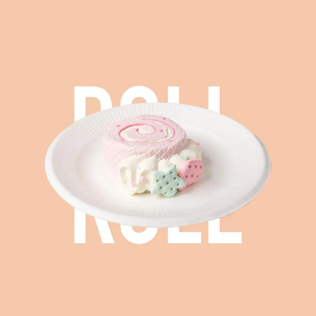 Creamy Tree Pink Heart Swiss Roll Squishy Toy