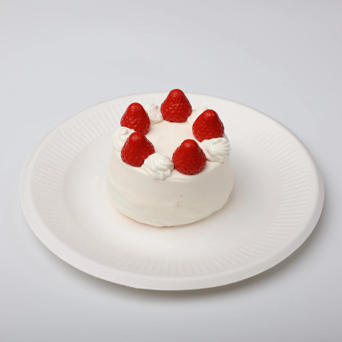White Cream Winter Strawberry Cake Squishy Toy