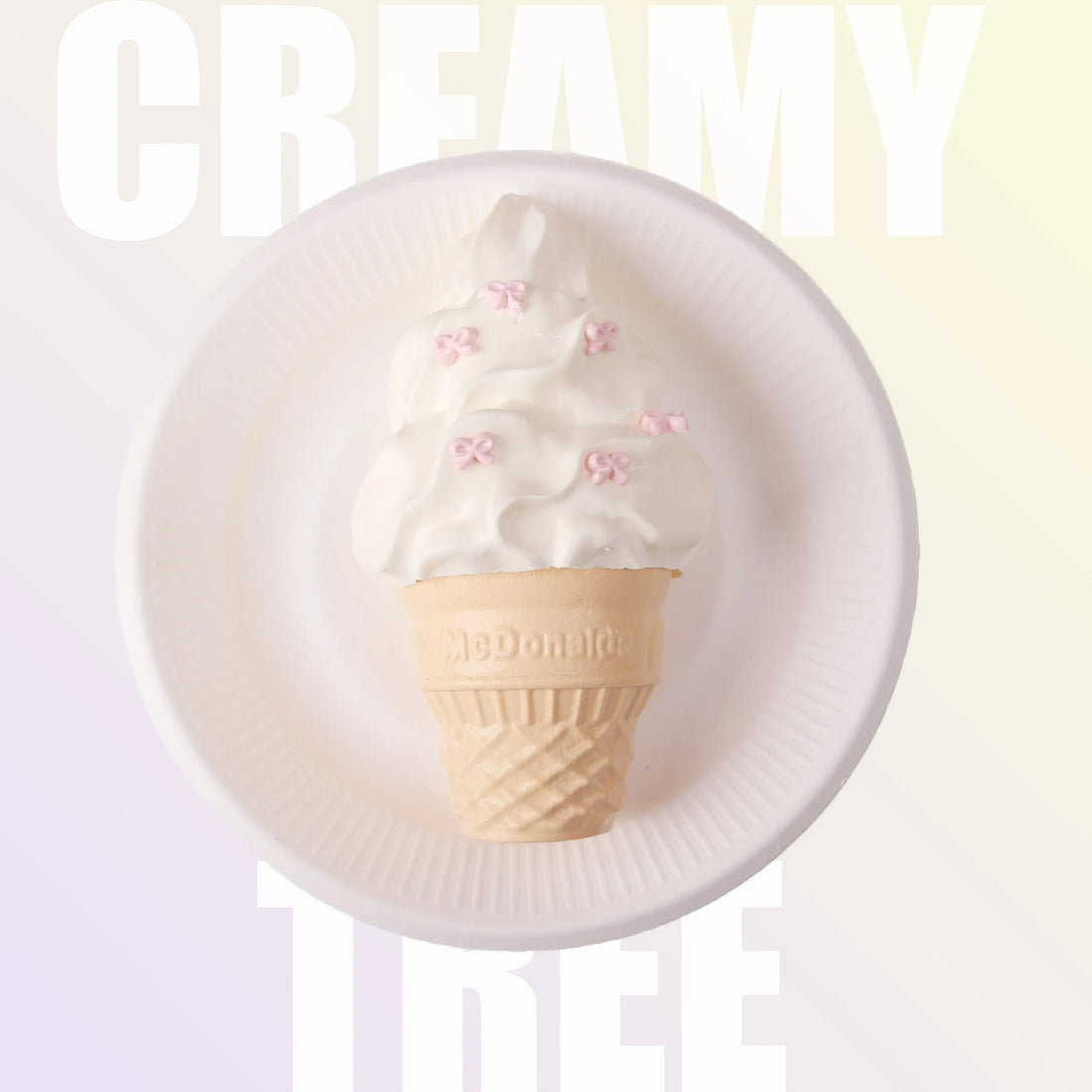 Vanilla Ice Cream Cone Squishy Toy CREAMY TREE