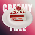 Cherry Red Berry Slice Cake Squishy Toy CREAMY TREE