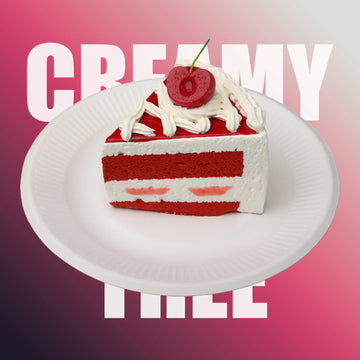 Cherry Red Berry Slice Cake Squishy Toy CREAMY TREE