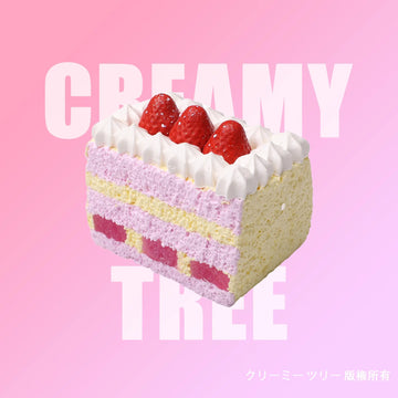 【CT222】Strawberry Striped Square Cake Squishy Toy CREAMY TREE