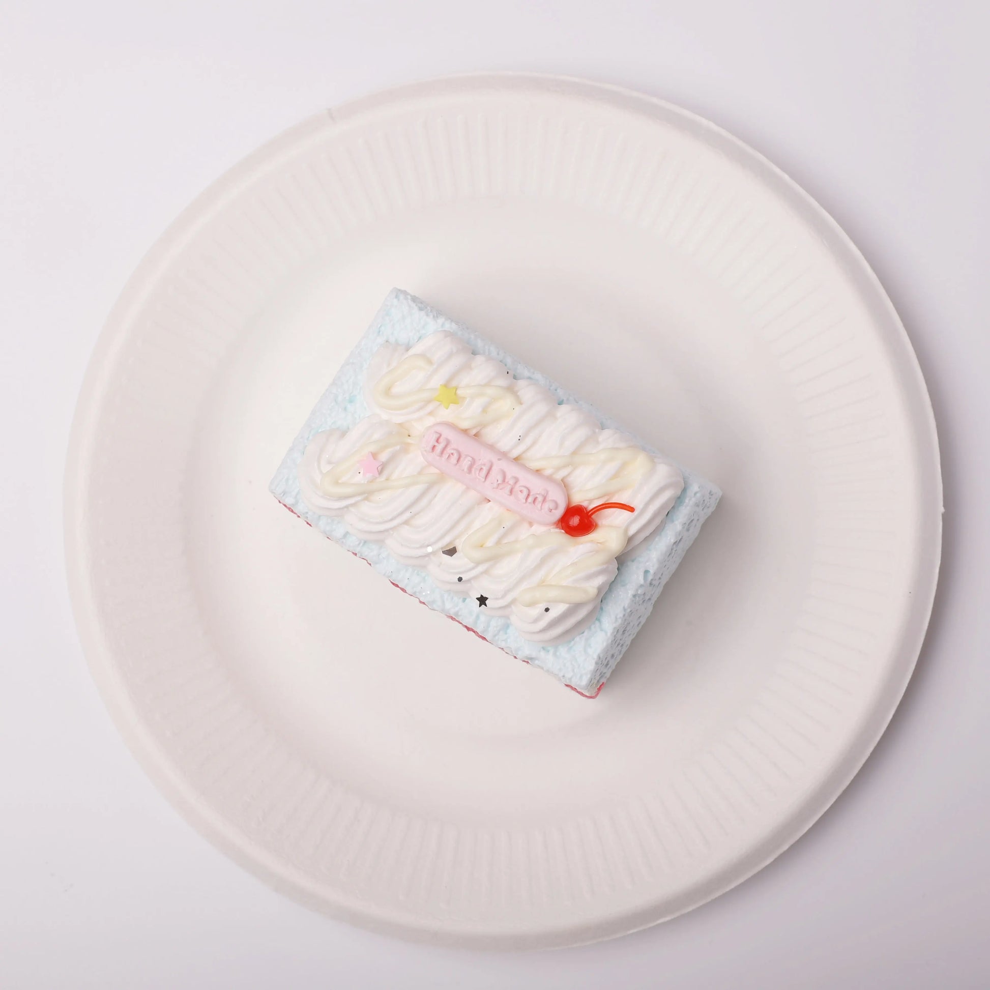 【CT226】Blue Striped Square Cake Squishy Toy CREAMY TREE