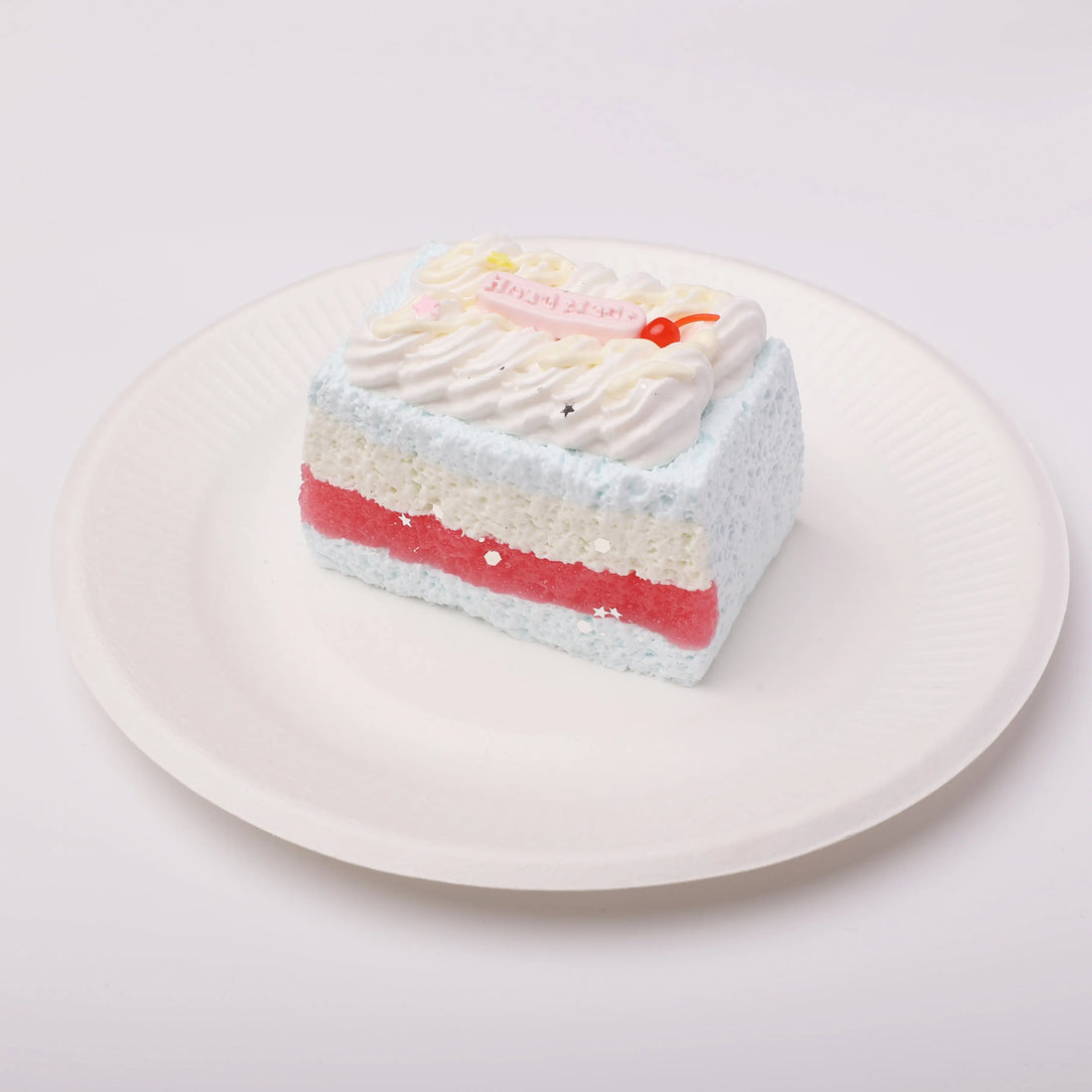 【CT226】Blue Striped Square Cake Squishy Toy