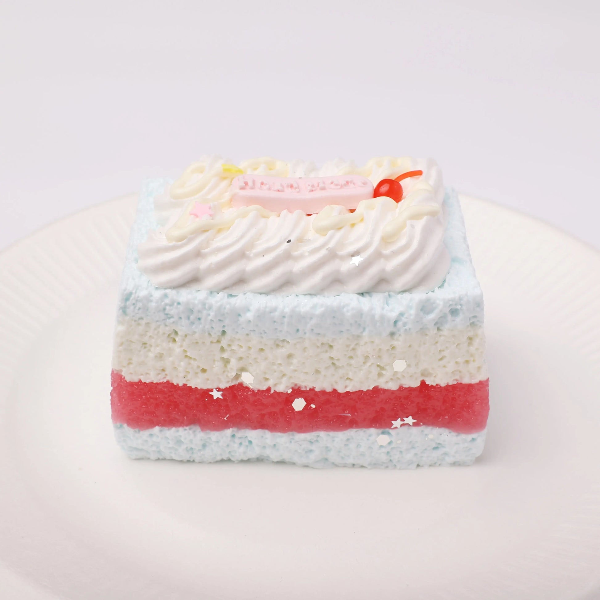 【CT226】Blue Striped Square Cake Squishy Toy CREAMY TREE