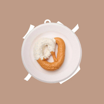 White Chocolate Pretzel Bun Squishy Toy