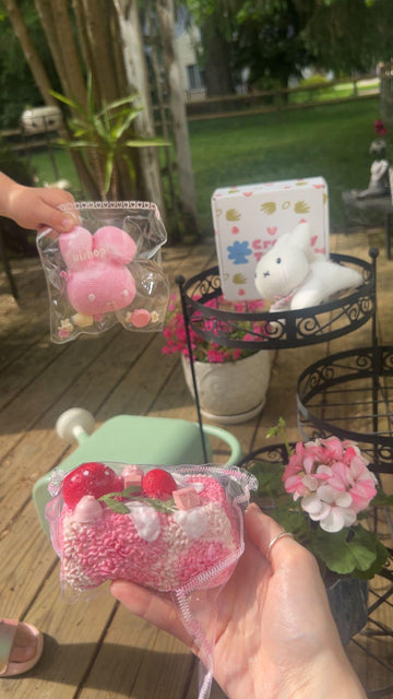 A customer’s photo sharing their Creamy Tree rice ball squishy