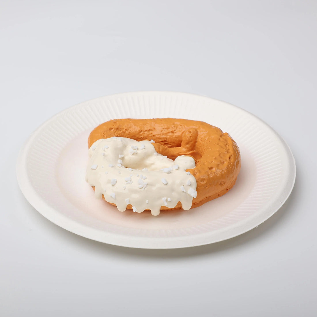White Chocolate Pretzel Bun Squishy Toy