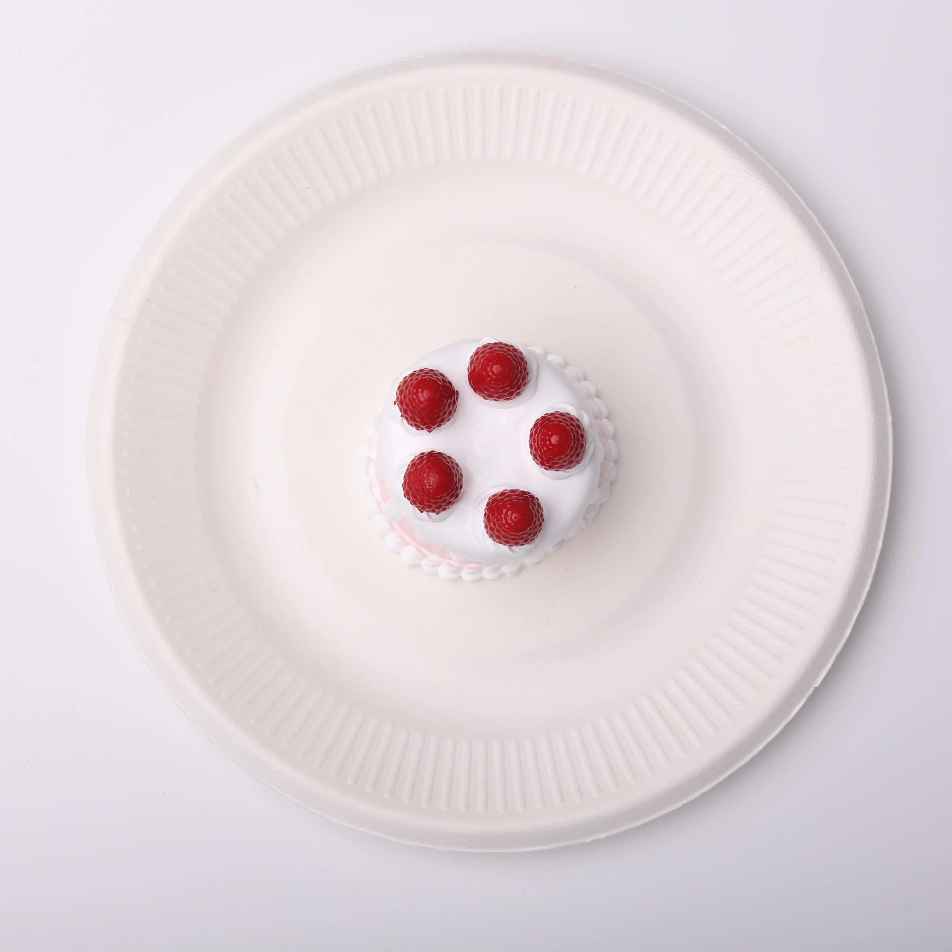 White & Pink Strawberry Mini Cake Squishy Toy CREAMY TREE