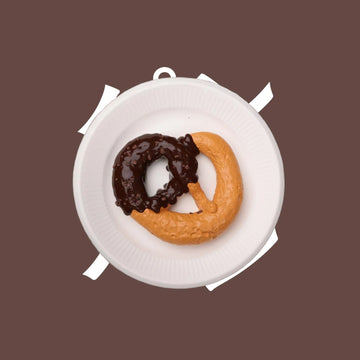 Chocolate Pretzel Bun Squishy Toy