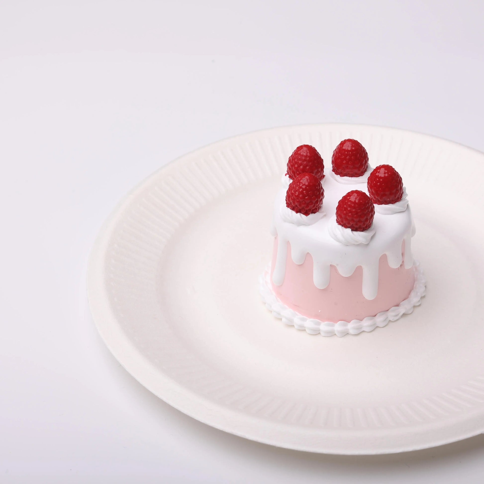 White & Pink Strawberry Mini Cake Squishy Toy CREAMY TREE