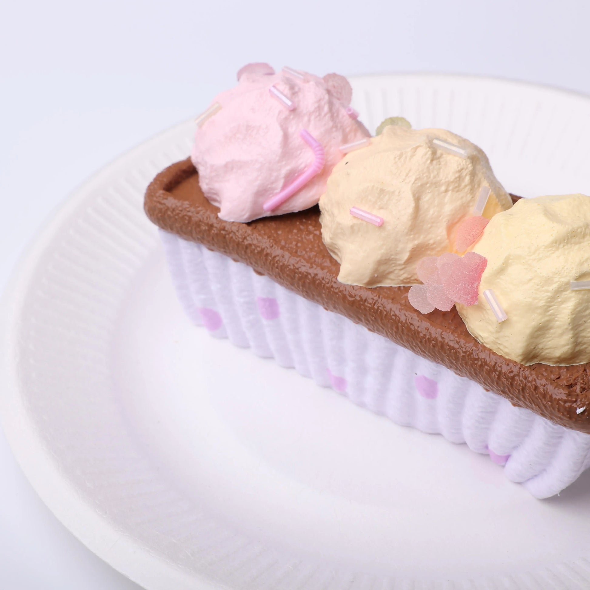 Purple Polka Dot Ice Cream Ball Squishy Toy CREAMY TREE