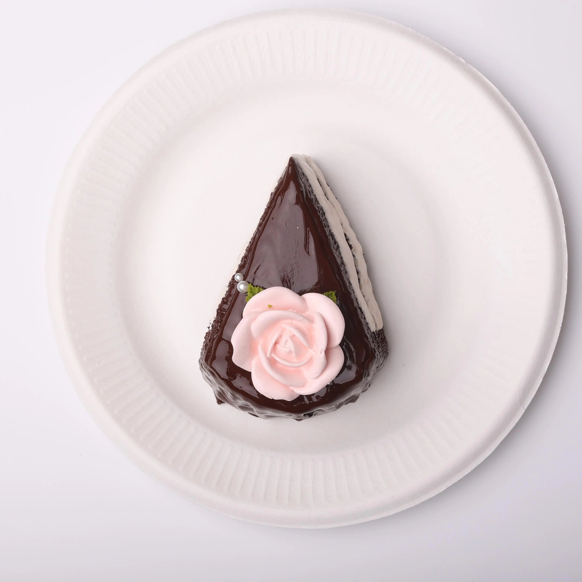 Rose Black Chocolate Cake Slice Squishy Toy CREAMY TREE