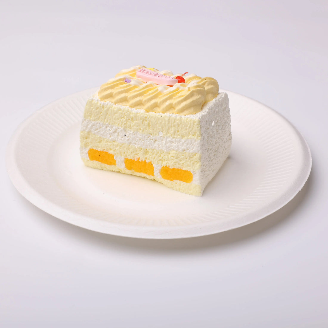 【CT225】Yellow Striped Square Cake Squishy Toy