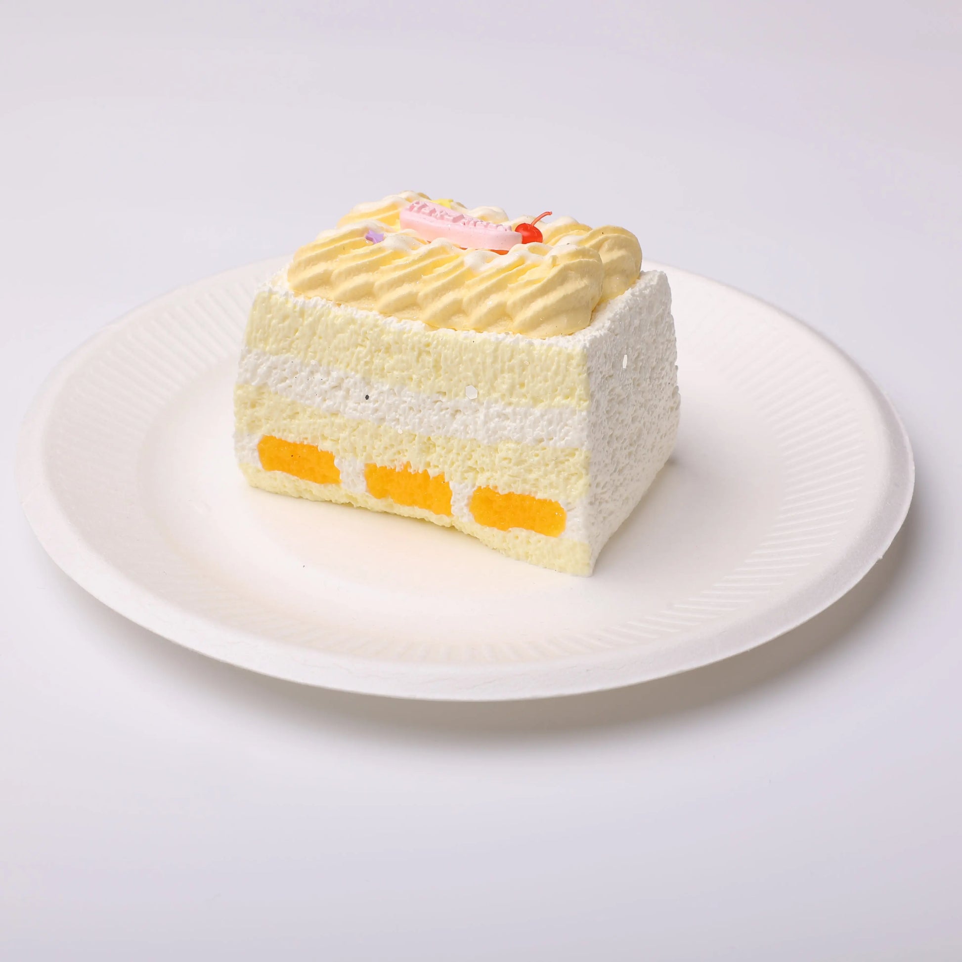 【CT225】Yellow Striped Square Cake Squishy Toy CREAMY TREE