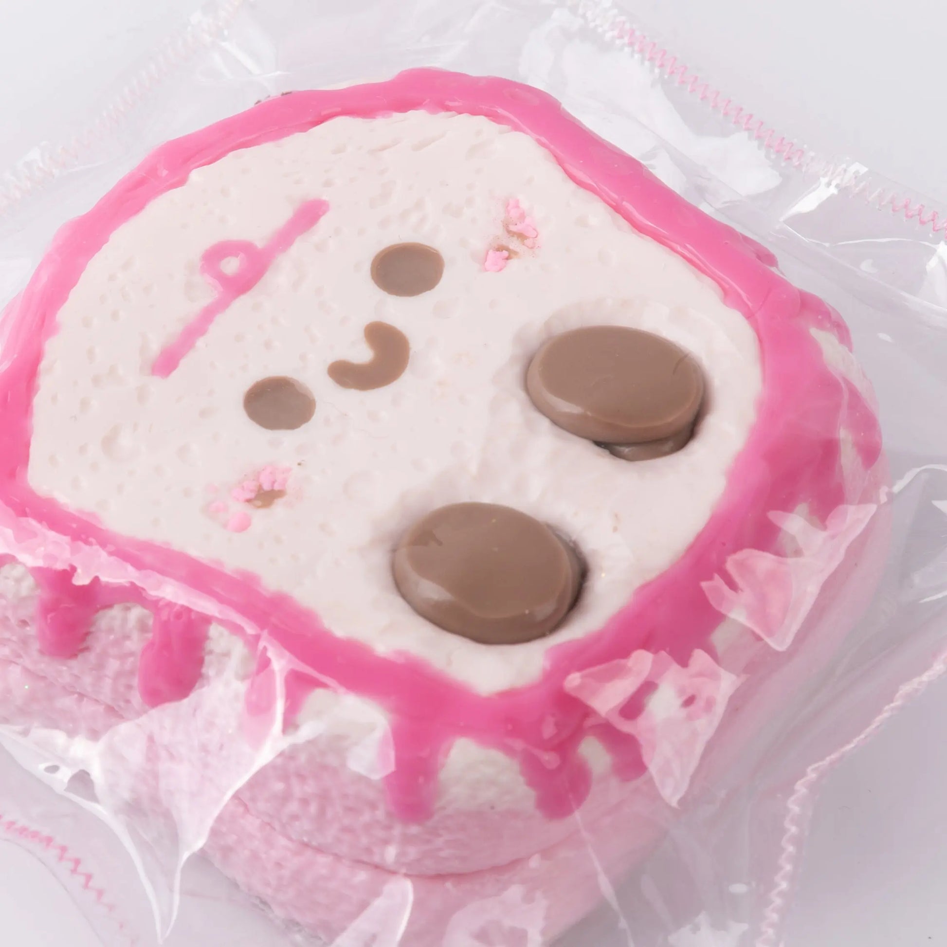 Side view of Creamy Tree Pink JC Toast Squishy toy