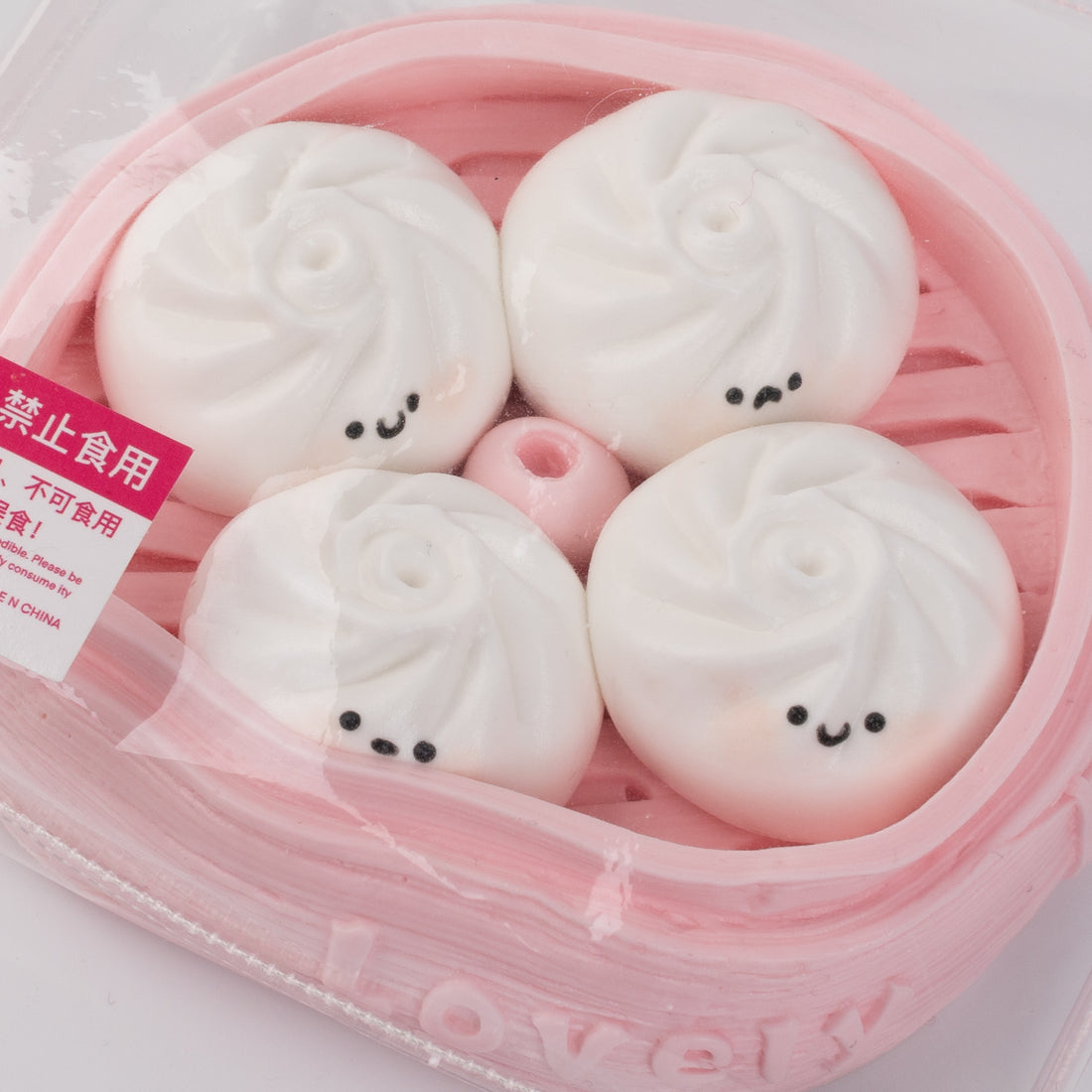 Creamy Tree Pink dumpling squishy close-up