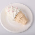 side view of Creamy Tree Vanilla Ice Cream Cone Squishy Toy