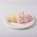 Creamy Tree Strawberry Ice Cream Cone Squishy Toy in a white plate