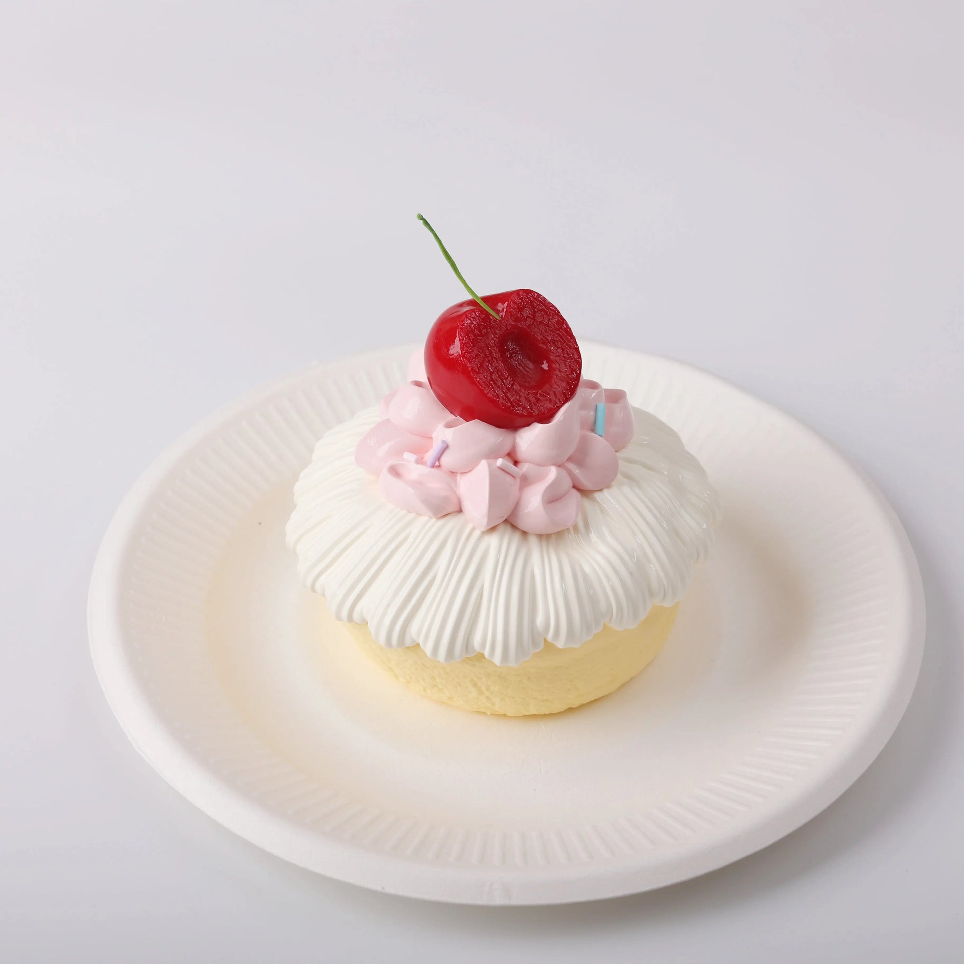 Creamy Tree Summer Fruit Tart Squishy Toy in a white plate