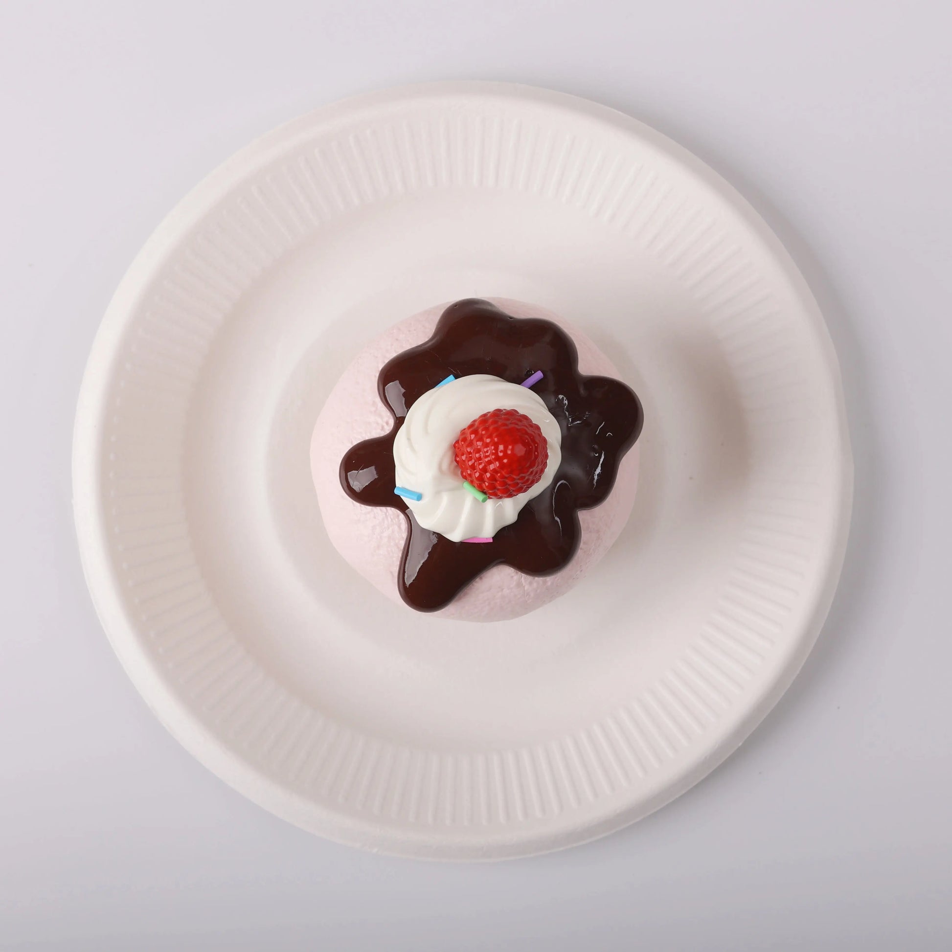 top view of Creamy Tree P-Brown Cupcake Squishy Toy