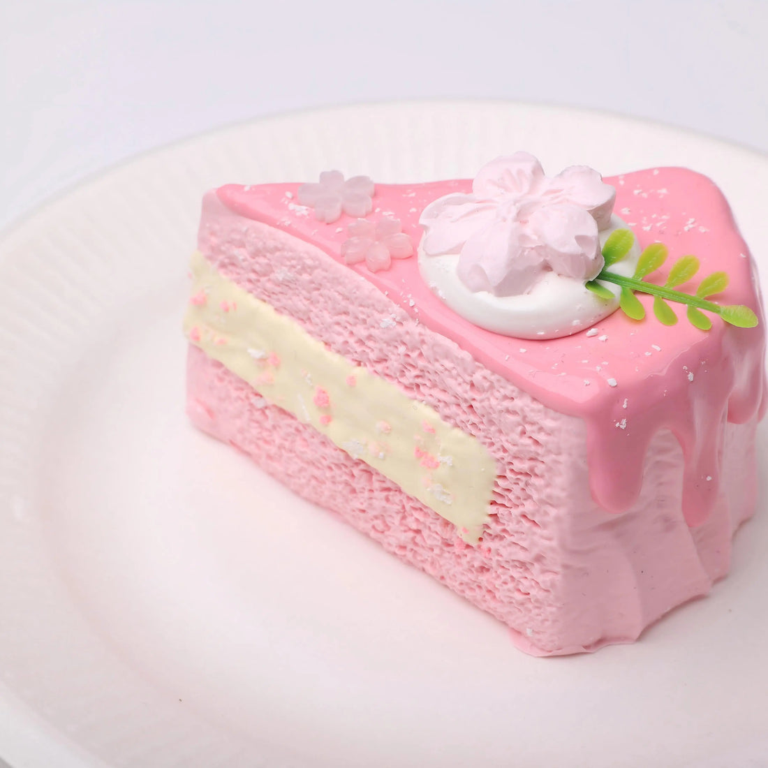 【CT189】A Piece of Sakura - Cherry Blossom Sliced Cube Cake Squishy Toy