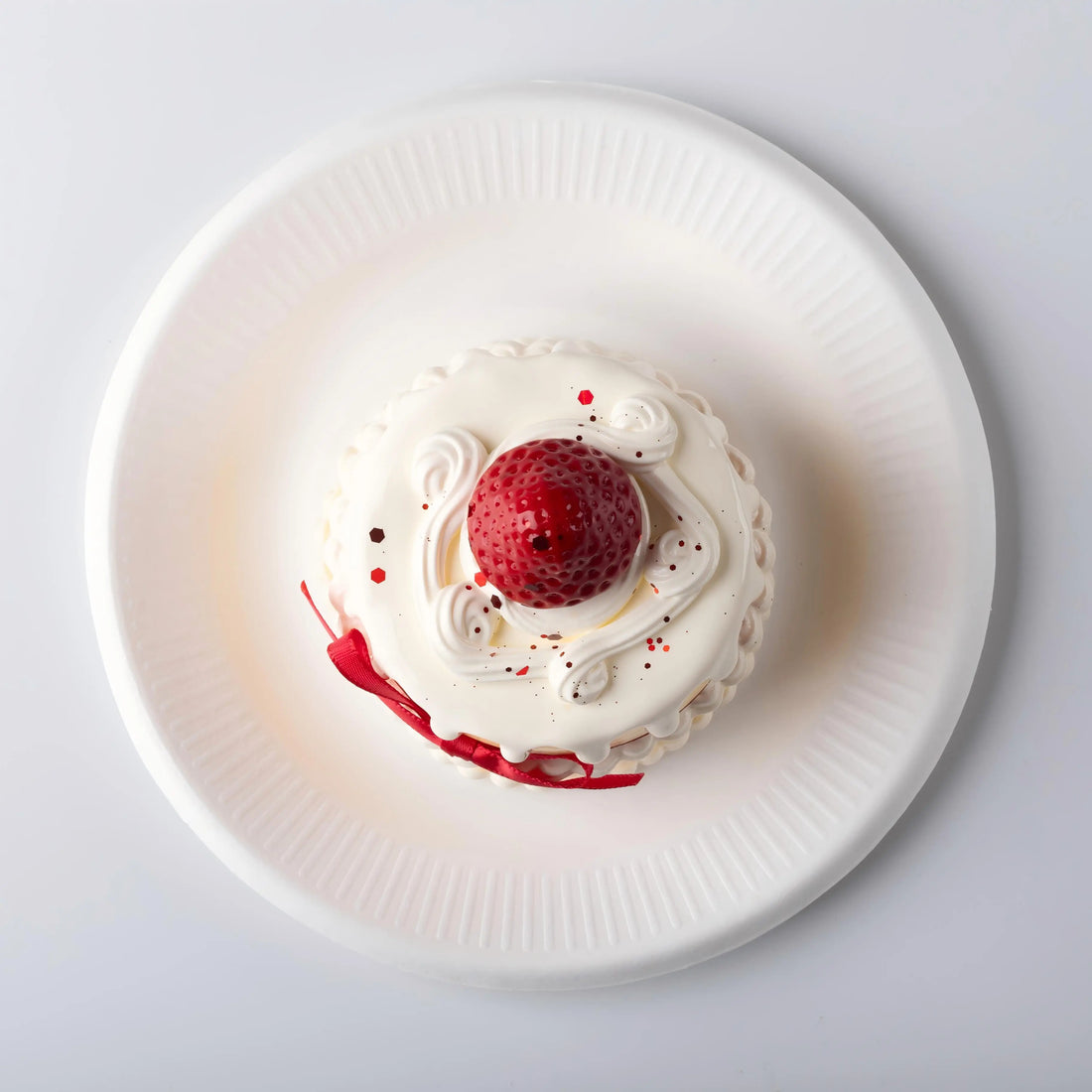 Top view of Creamy Tree Strawberry Ribbon Cake Squishy Toy