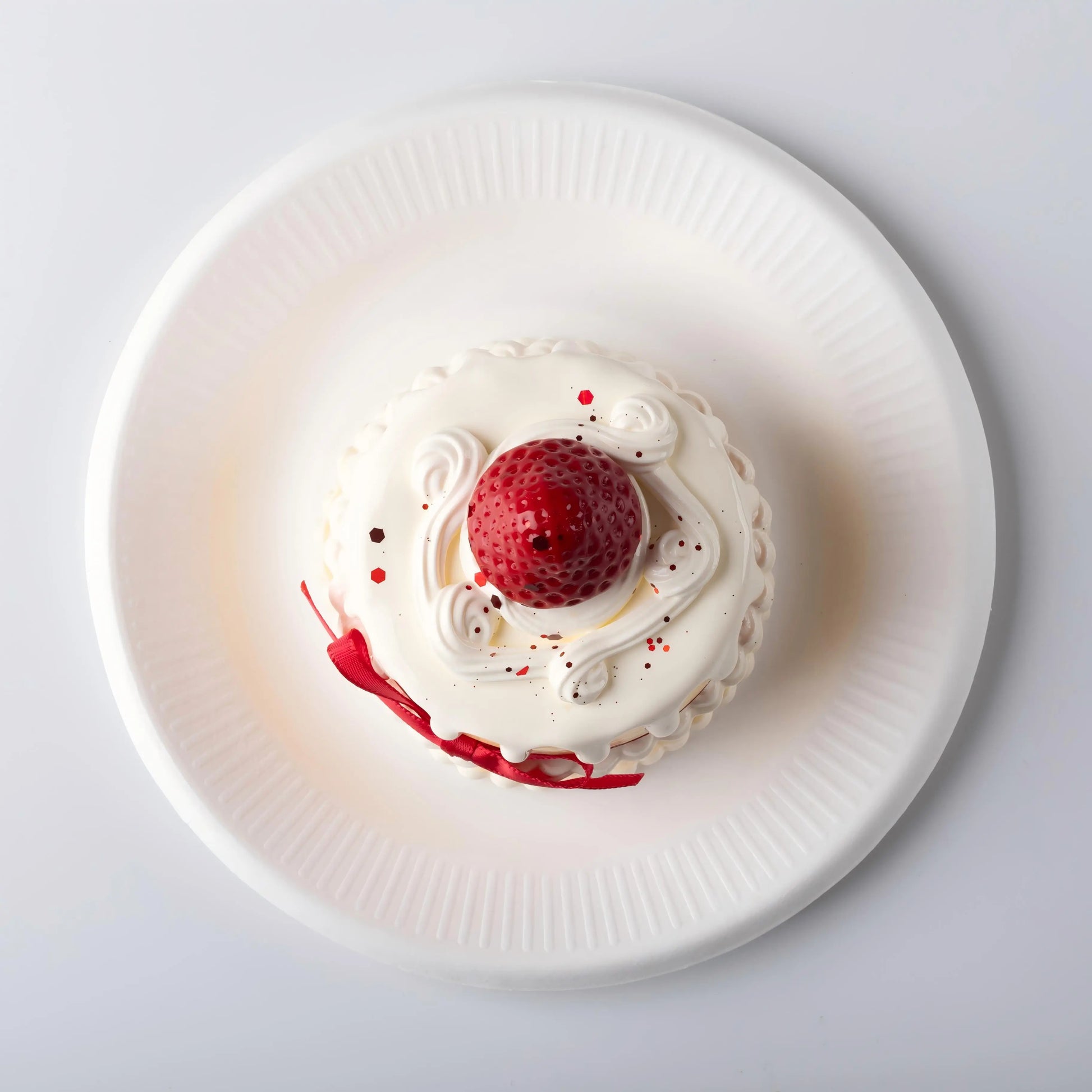 Top view of Creamy Tree Strawberry Ribbon Cake Squishy Toy