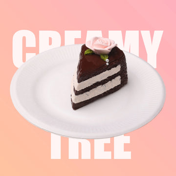 Rose Black Chocolate Cake Slice Squishy Toy CREAMY TREE