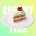 Matcha Cherry Cake Slice Squishy Toy CREAMY TREE