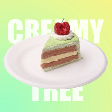Matcha Cherry Cake Slice Squishy Toy CREAMY TREE