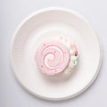 Top view of Creamy Tree Pink Heart Swiss Roll Squishy Toy