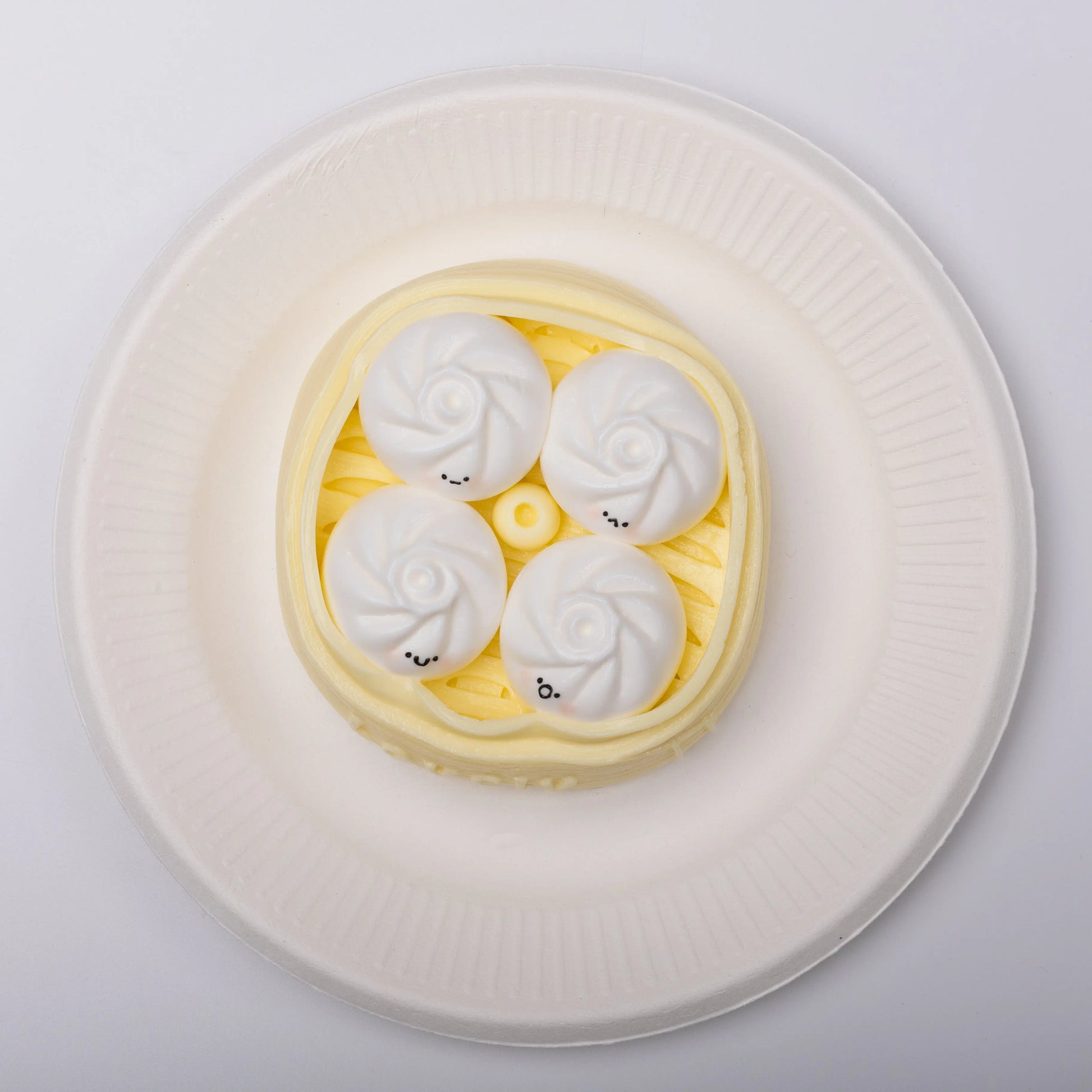 Top view of Creamy Tree Yellow Xiaolongbao Squishy Toy