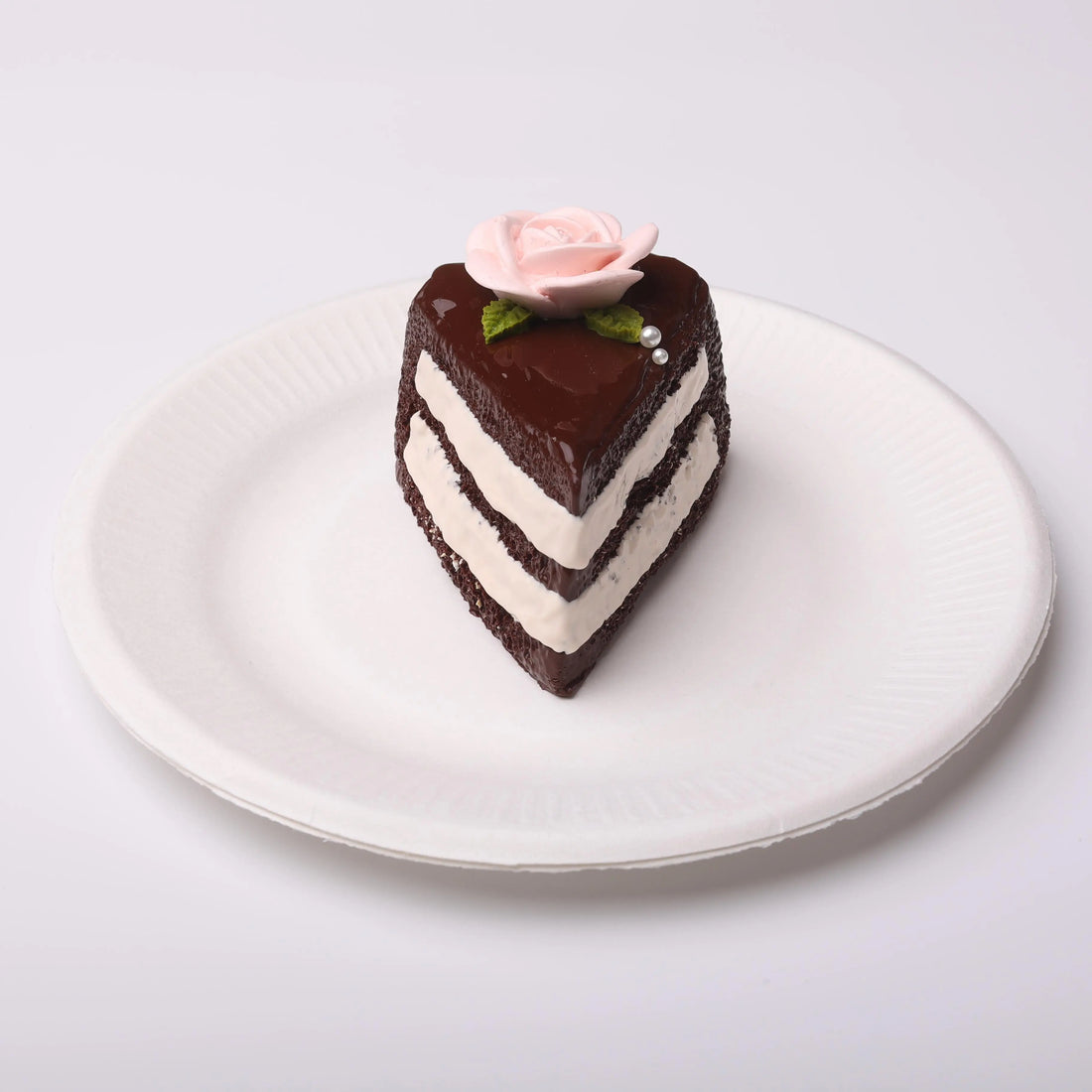 Rose Black Chocolate Cake Slice Squishy Toy CREAMY TREE