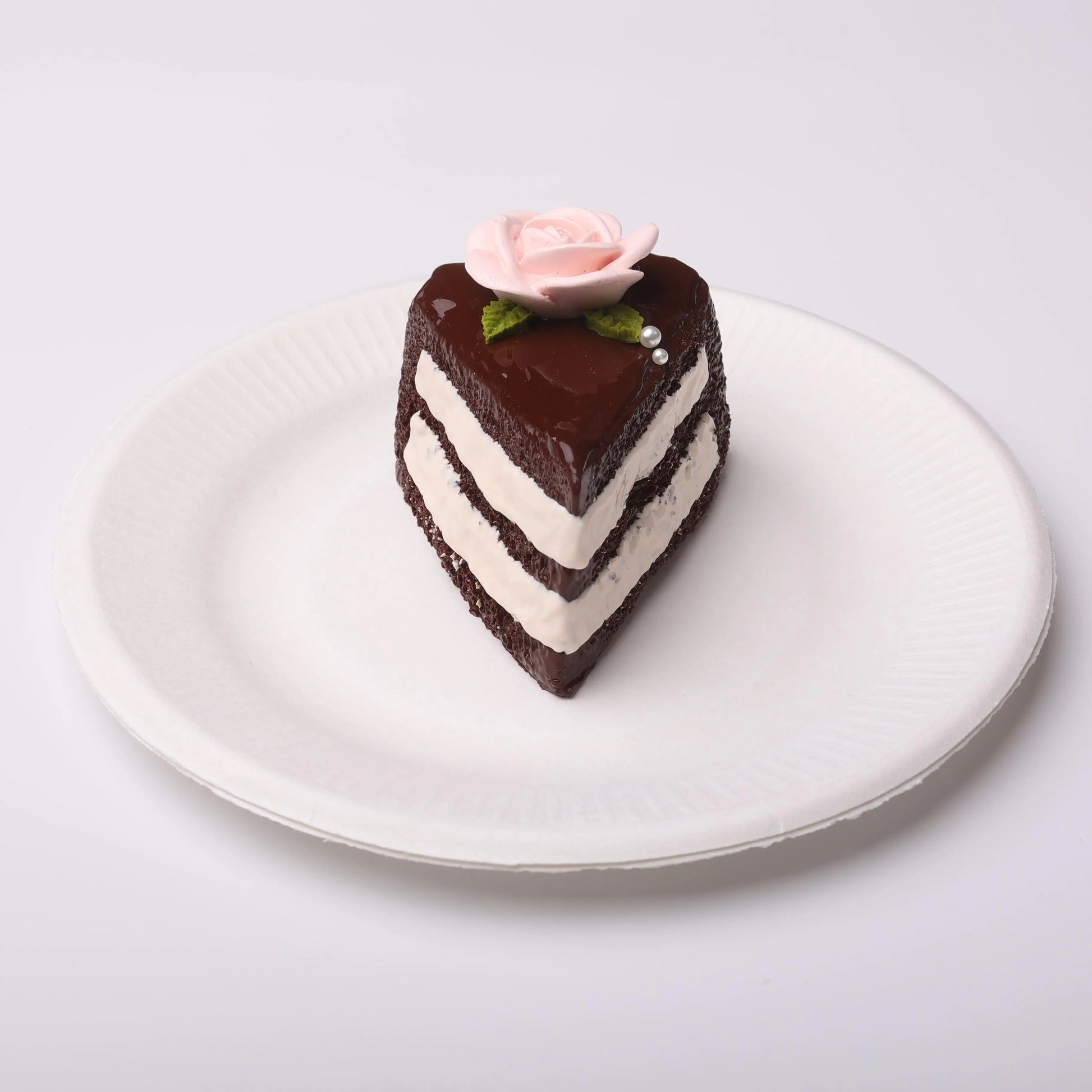 Rose Black Chocolate Cake Slice Squishy Toy CREAMY TREE