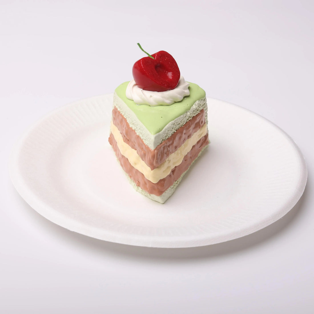 Matcha Cherry Cake Slice Squishy Toy CREAMY TREE