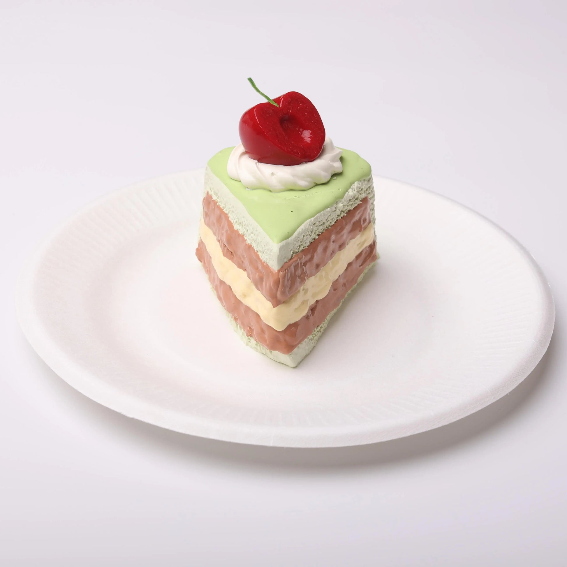 Matcha Cherry Cake Slice Squishy Toy CREAMY TREE