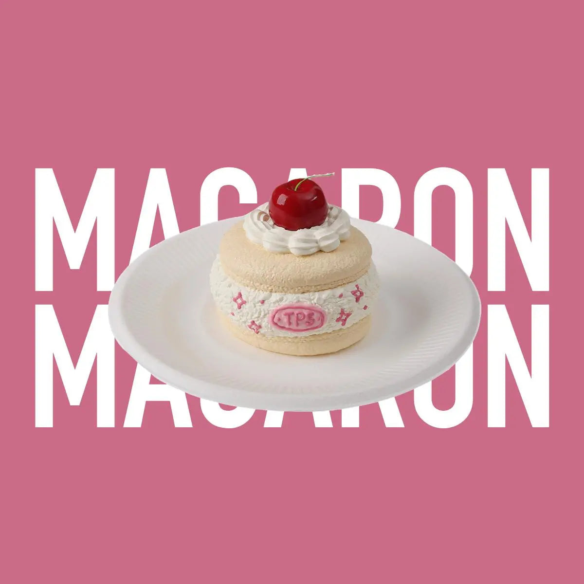 Creamy Tree Cherry Macaron Cake Squishy Toy