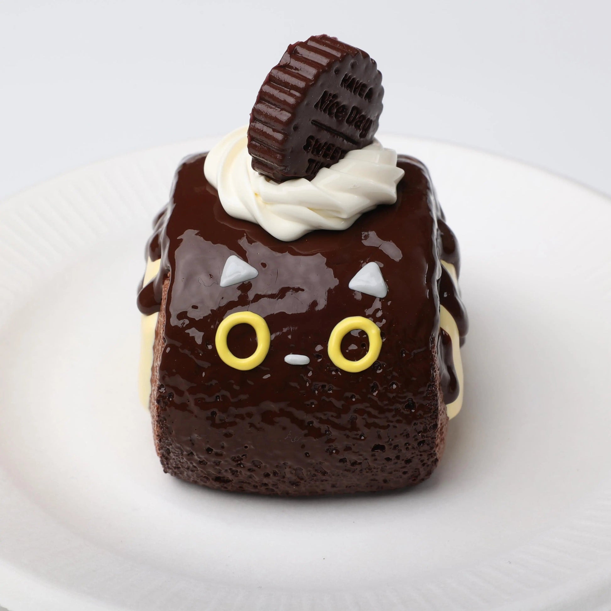 CREAMY TREE Black Cat Swiss Roll Squishy Toy