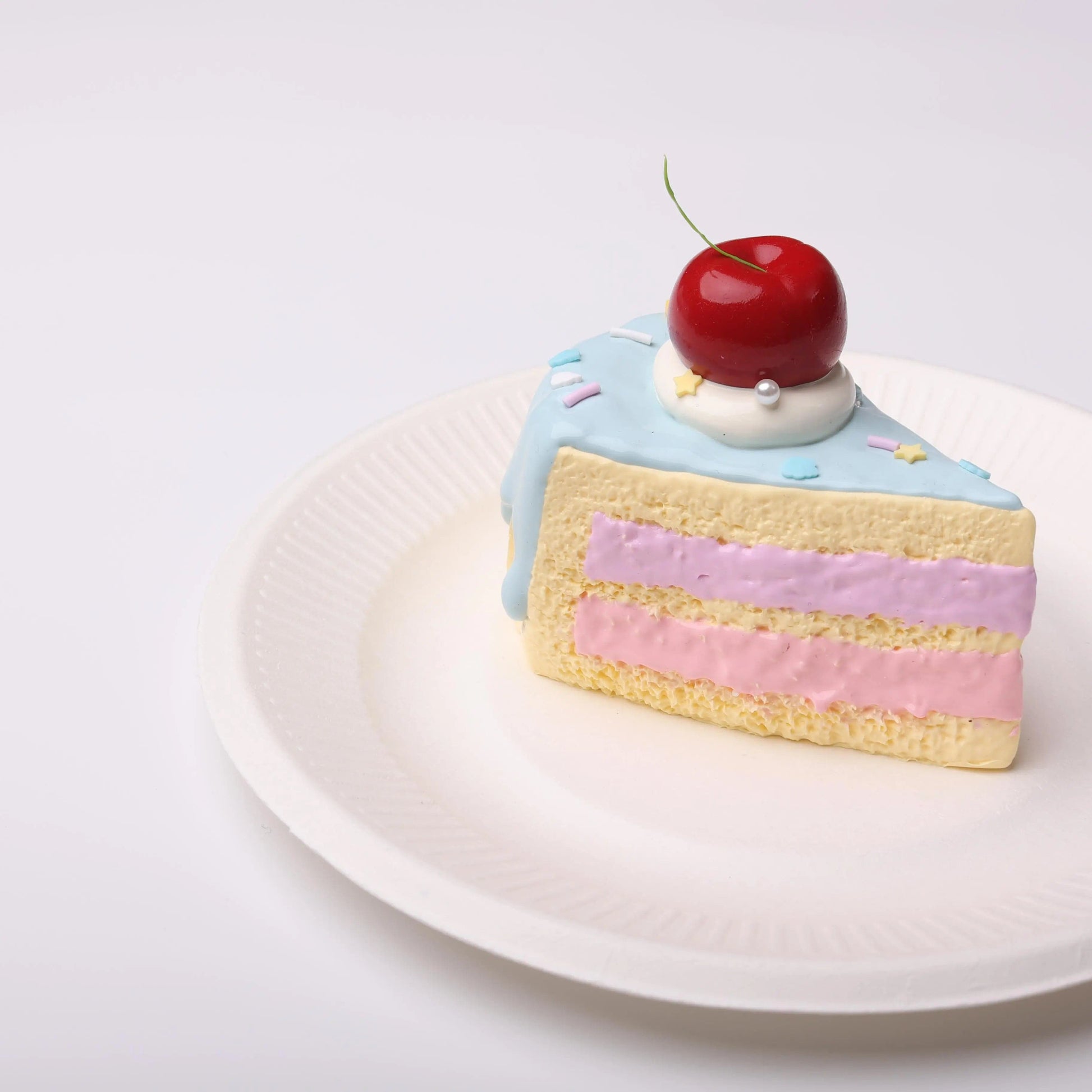 CREAMY TREE Blue Cherry Cake Slice Squishy Toy