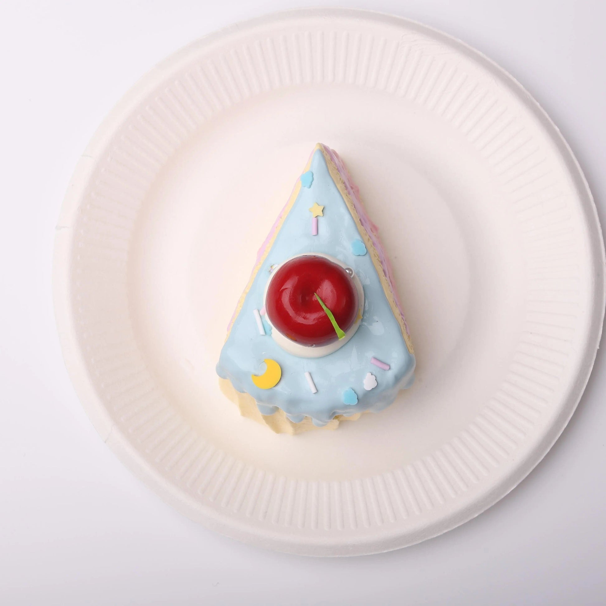 CREAMY TREE Blue Cherry Cake Slice Squishy Toy