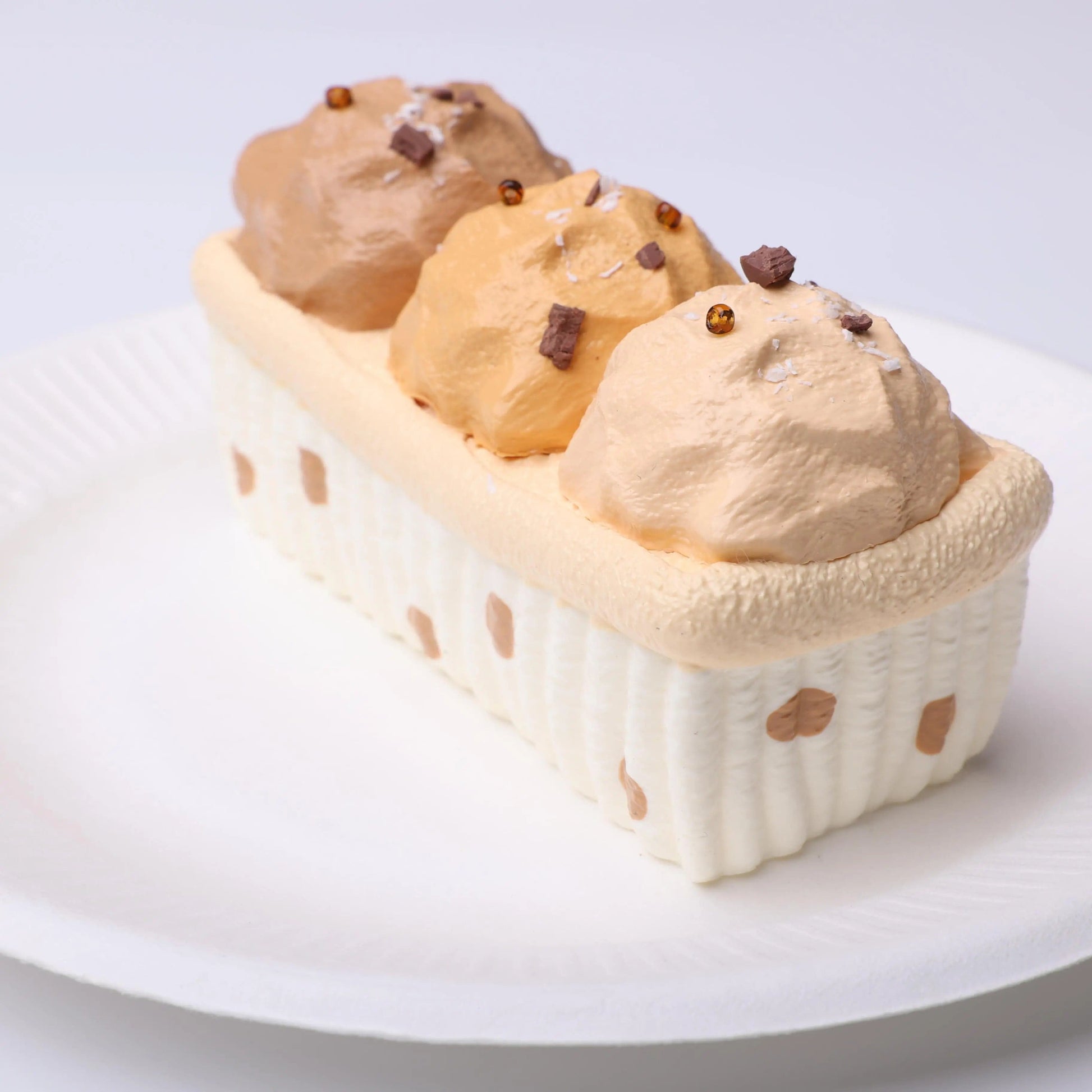 CREAMY TREE Brown Polka Dot Ice Cream Ball Squishy Toy