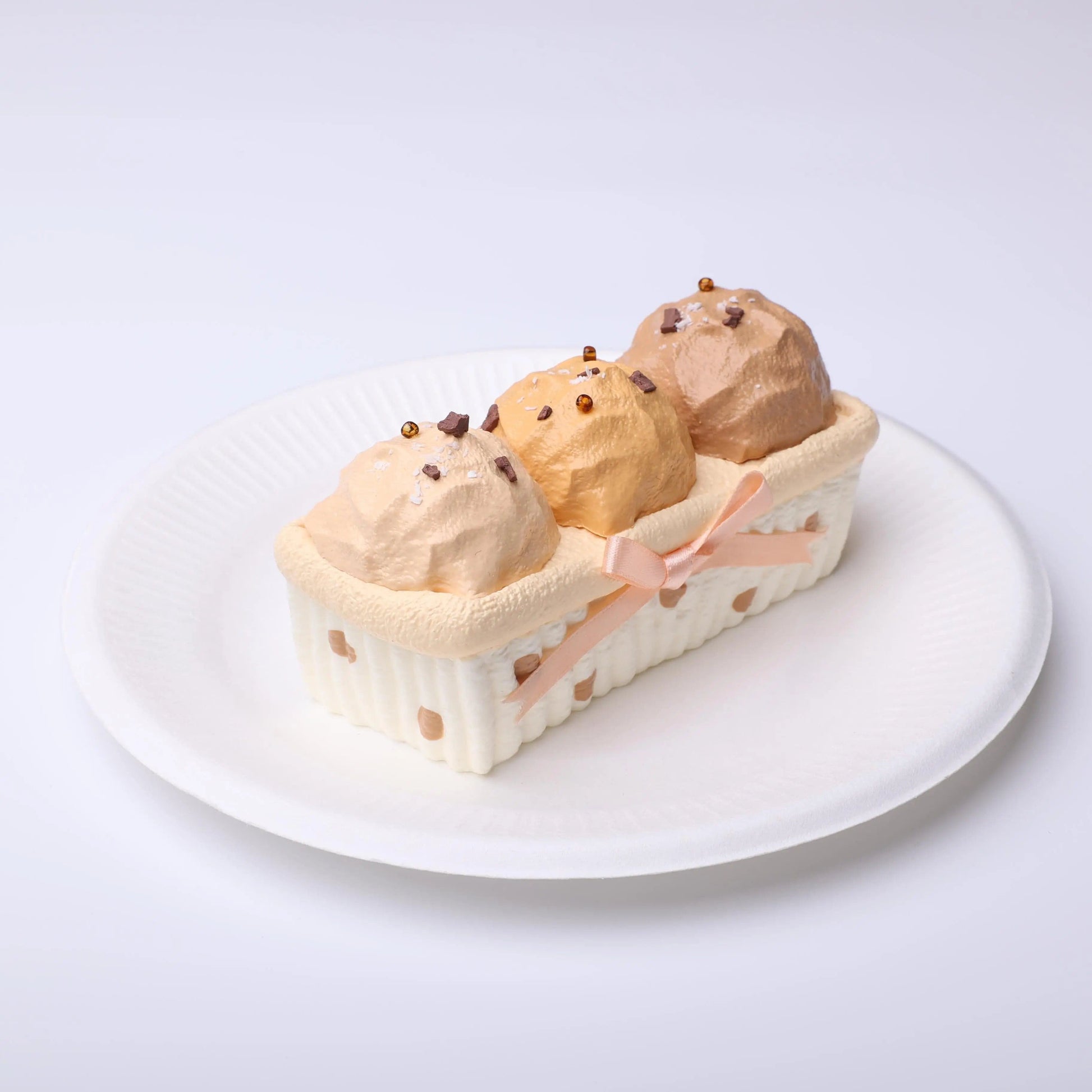 CREAMY TREE Brown Polka Dot Ice Cream Ball Squishy Toy