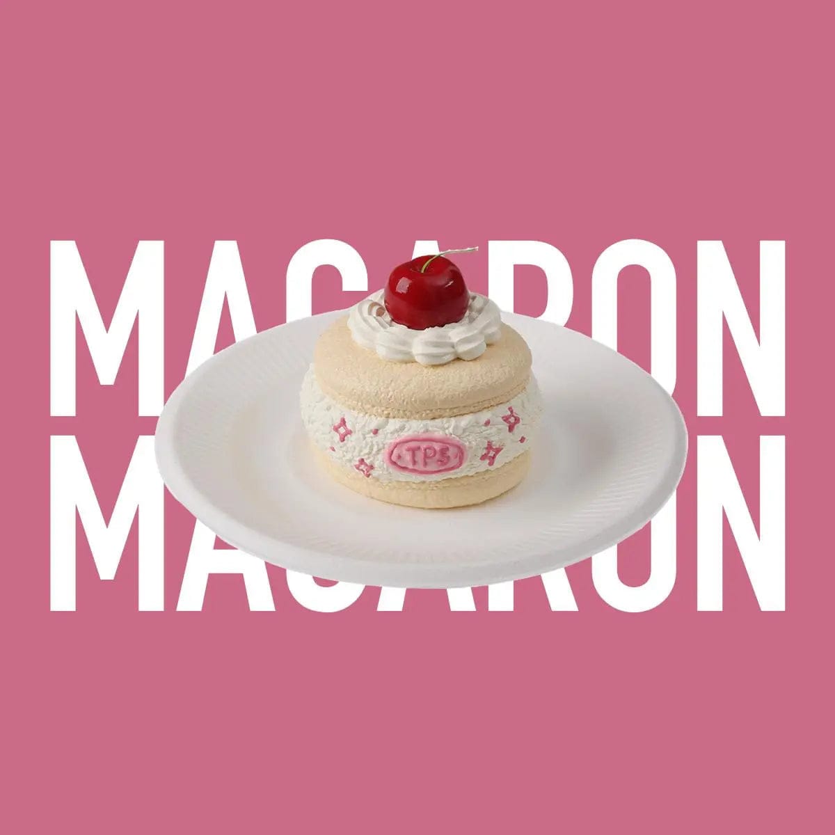 CREAMY TREE Cherry Macaron Cake Squishy Toy