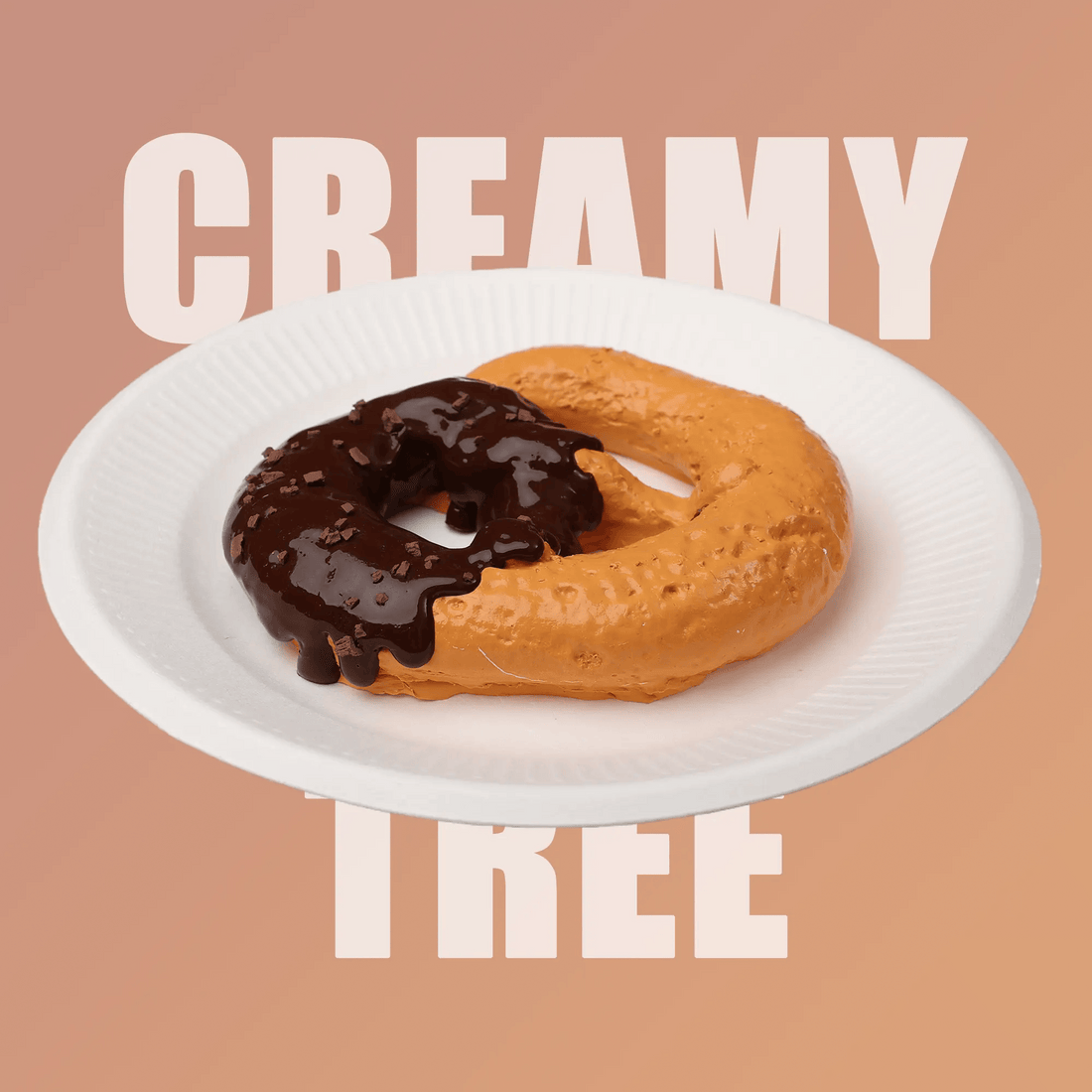 CREAMY TREE Chocolate Pretzel Bun Squishy Toy