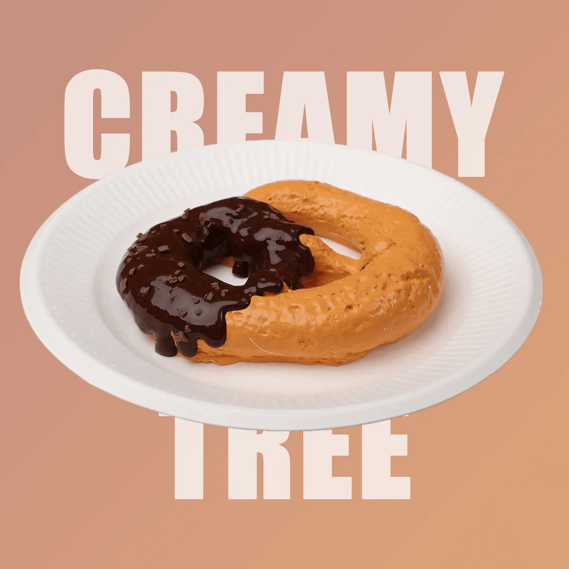 CREAMY TREE Chocolate Pretzel Bun Squishy Toy