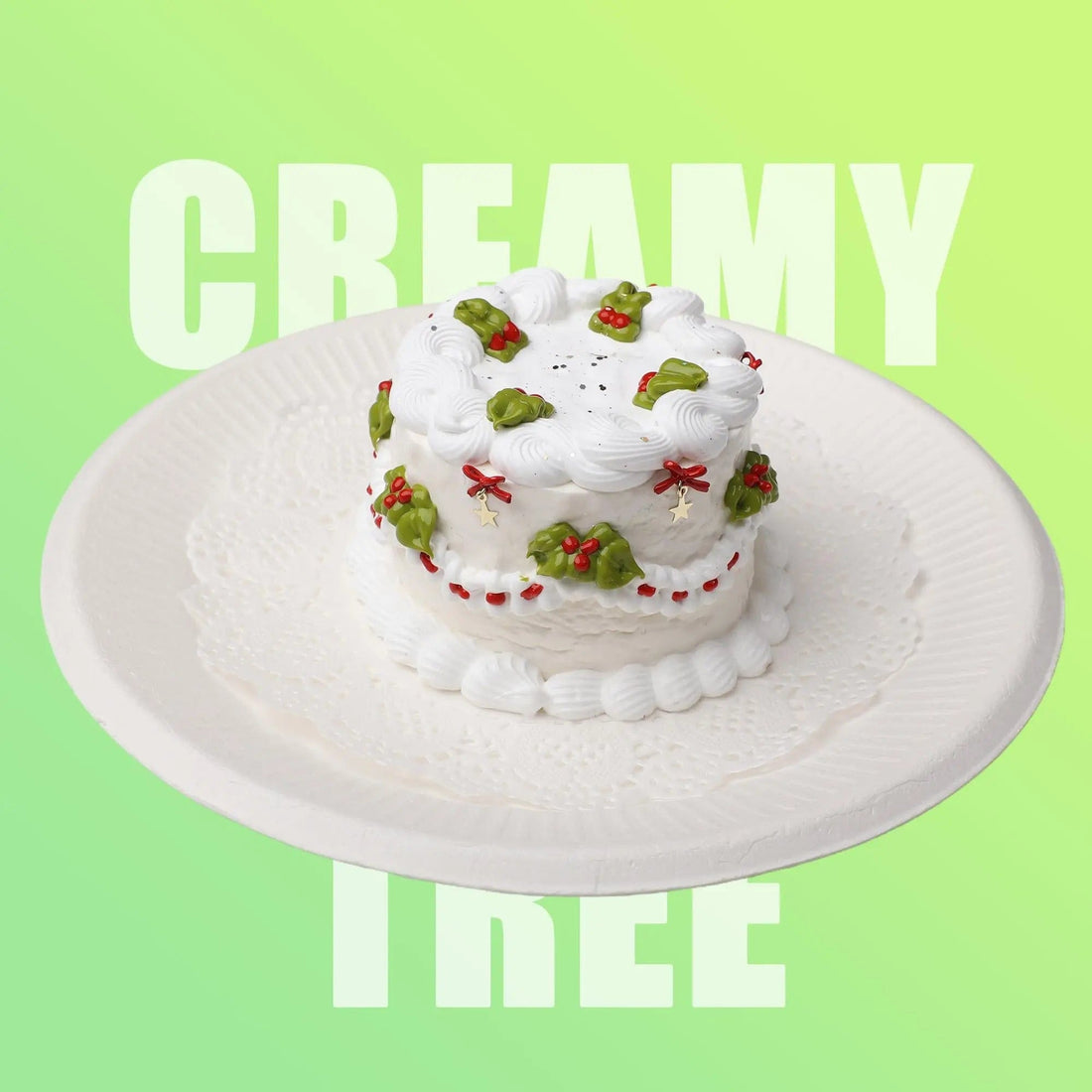 CREAMY TREE Christmas Round Cake Squishy Toy
